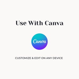 Pode incluir: Texto que diz "Use With Canva" em preto. Abaixo do texto, um c&iacute;rculo degrad&ecirc; azul e roxo com a palavra "Canva" em branco. Abaixo do c&iacute;rculo, o texto "CUSTOMIZE & EDIT ON ANY DEVICE" em preto.