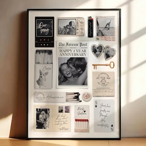Custom Matchbox Art Template DIY Canva Matchbook Poster First Anniversary Gift for Boyfriend or Girlfriend Custom Birthday Wall Art Print