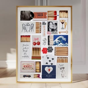Matchbox Template DIY Canva Matchbook Poster First Anniversary Gift for Boyfriend or Girlfriend Birthday Wall Art Couple Gifts