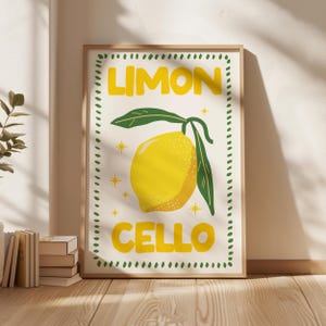 Limoncello Print Art Deco, Dekoracja wózka barowego, Plakat motywacyjny, Dekoracja mieszkania, Wydruk kuchenny, Oryginalna sztuka ścienna, Modny plakat, Wydruk cytryn