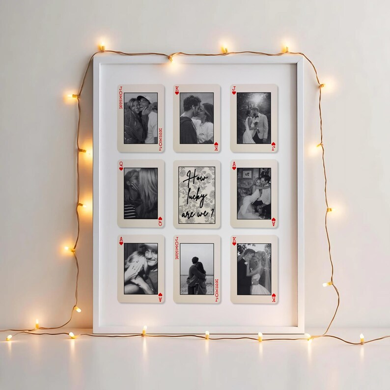 Personalized Playing Card Photo Collage, Anniversary Gift DIY Canva Template Digital Download image 9