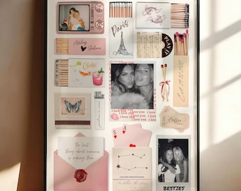 Bestie Gift Matchbox Template Editable Matchbook Art Print DIY Canva Bridal Shower Gift Personalised Best Friend Birthday Picture Collage