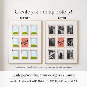 Personalized Playing Card Photo Collage, Anniversary Gift DIY Canva Template Digital Download image 3