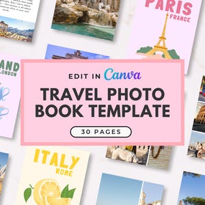Travel Photobook Template, Custom Travelbook, Photo Album, Travel Photo Album, Travel Memory Book, Coffee Table Book, Ebook Template Canva