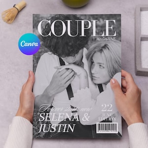 Personalised Couples Magazine Template, Engagement Gift Idea, Long Distance Gift, Gift For Boyfriend, Custom Couple Gift, Canva Template