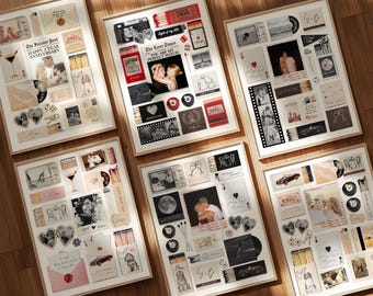 Custom Matchbook Art Bundle Valentine's Day Gift for Boyfriend Editable Couple Matchbox Poster Anniversary Wall Art