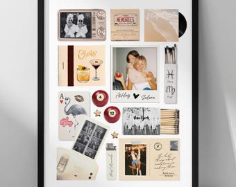 Bestie Birthday Gift Custom Matchbox Art Template DIY Canva Matchbook Poster Friendsgiving Gift Ideas For Bride Personalised Picture Collage
