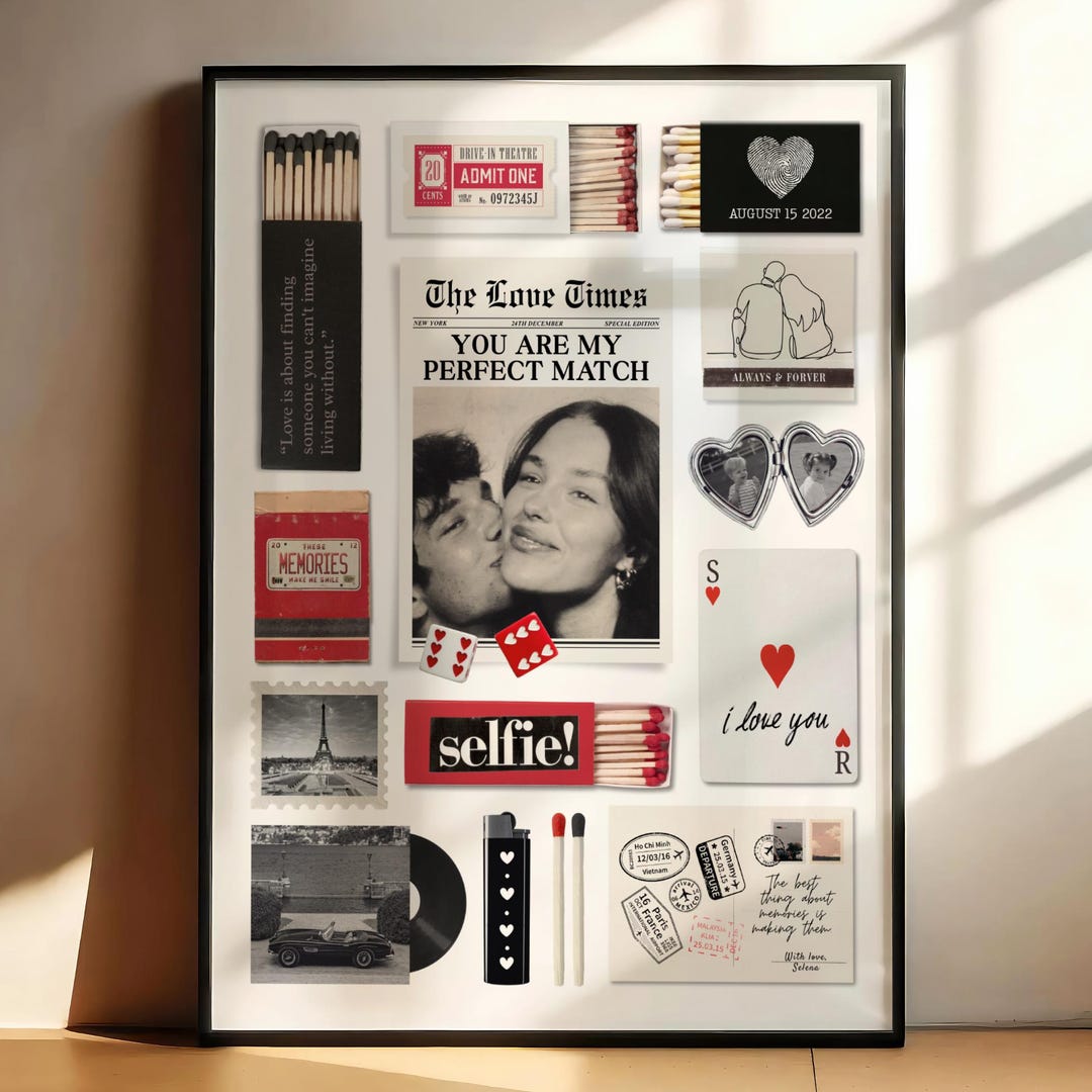 Custom Matchbox Art Template DIY Canva Matchbook Poster First
