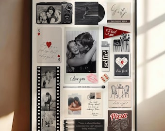 Custom Matchbox Art Template DIY Canva Matchbook Poster First Anniversary Gift for Boyfriend or Girlfriend Custom Birthday Wall Art Print