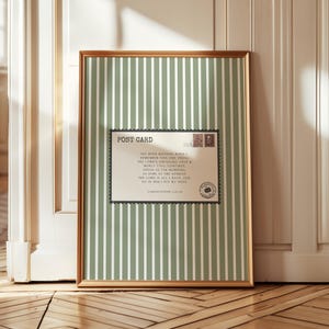 Art mural chrétien tendance, imprimé vert olive, carte postale rayée vintage, art mural des Lamentations, décoration d'appartement, cadeau pour chambre d'enfant, art au-dessus du lit