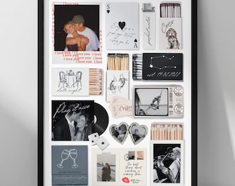 Editable Matchbook Poster Blank Matchbook Print DIY Canva Template Matchbox Art Printable Gift To Boyfriend Birthday Couple Anniversary Gift