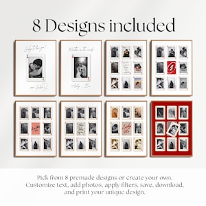 Personalized Playing Card Photo Collage, Anniversary Gift DIY Canva Template Digital Download image 2