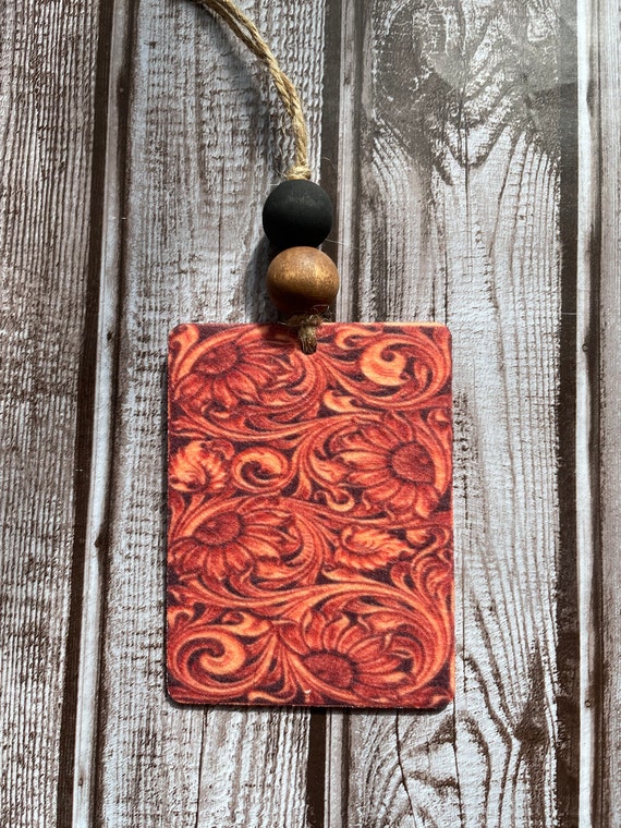Brown Tooled Felt Freshie Brown Tooled Felt Freshie