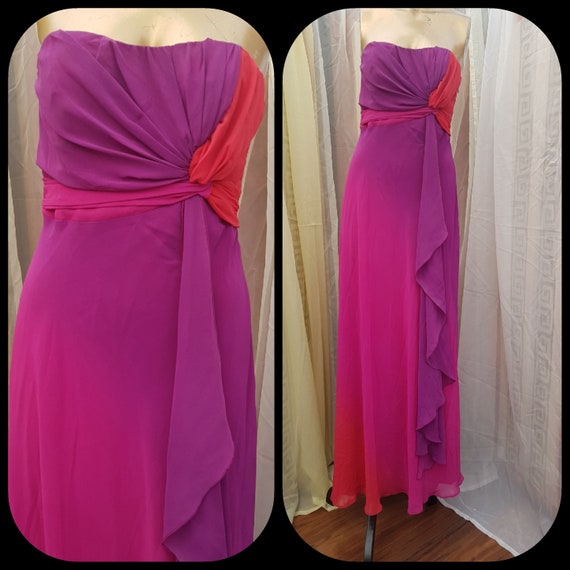 20's 30s Flapper Dress Size Frilled Silk Chiffon E