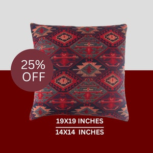 Pillow Cover with Armenian carpet, couch pillows, mini oushak pillow, lumbar pillow, decorative pillow, pillow cover, Without Pillow Insert