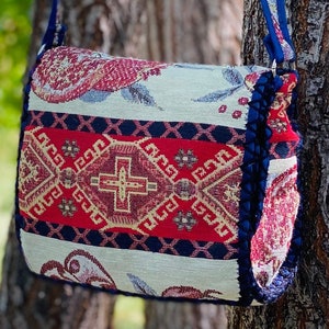 Bolso de alfombra, Bolsos bandolera, Bolso Kilim, Bolso hecho a mano, Bolso para mujer, Regalo tradicional armenio