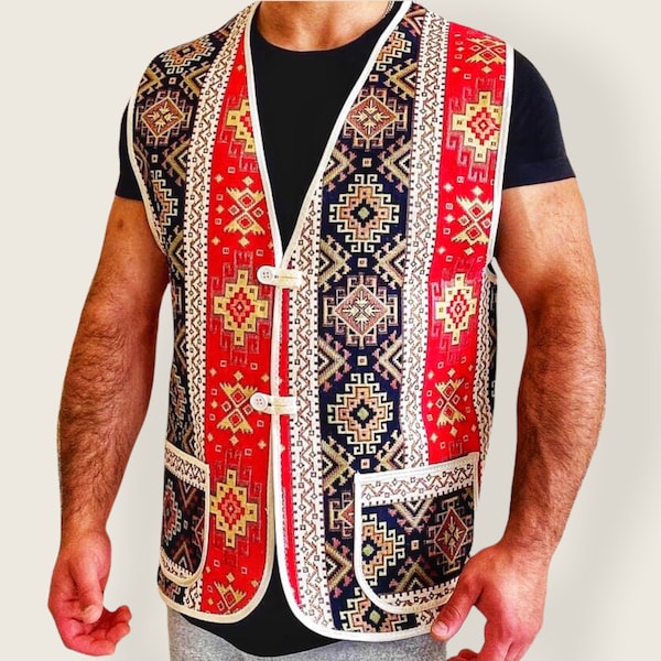 Handmade Armenian Vest, Traditional Costume, Unisex Vest, Armenian Symbols