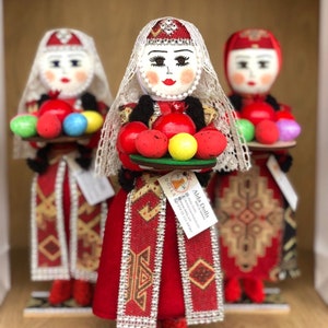 Armenian doll SET OF 3 (9,8&quot;-25cm) / Christmas decorations / Birthday gift Natural toy with wire structure Easter