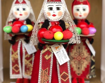 Armenian doll SET OF 3 (9,8"-25cm) / Christmas decorations / Birthday gift Natural toy with wire structure Easter