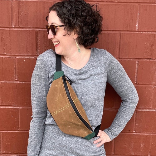 Waxed Canvas Sling Bag Unisex Roller Skate Bum Bag Brown Etsy