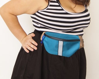 Plus Size Waist Bag | 2x 3x 4x 5x 6x Fanny Pack | Aqua Water Proof Sport bag | Reflective Safety Stripe | Cute Retro Hip Bag | Unisex Sling