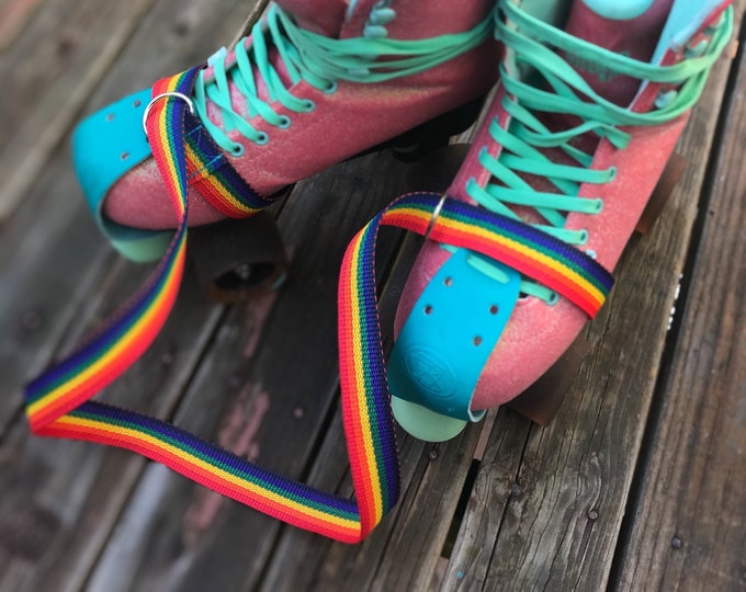 Rainbow Skate Leash Roller Skate Strap Skate Bag Etsy