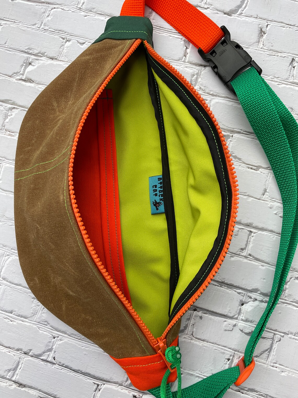 Waxed Canvas Sling Bag Unisex Roller Skate Bum Bag Brown Etsy