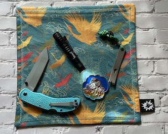 EDC Hank | Handkerchief Every Day Carry | EDC Gear | Hank For EDC Organizer Pouch | Cloth Tray | Flannel or Micro Fiber | Dragon Swan