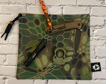 EDC Hank Limited Edition | EDC Gear Hankerchief | Green Camo  Hank for Bag, Pouch, Or Tray | Military Hunter | Everyday Carry Handkerchief