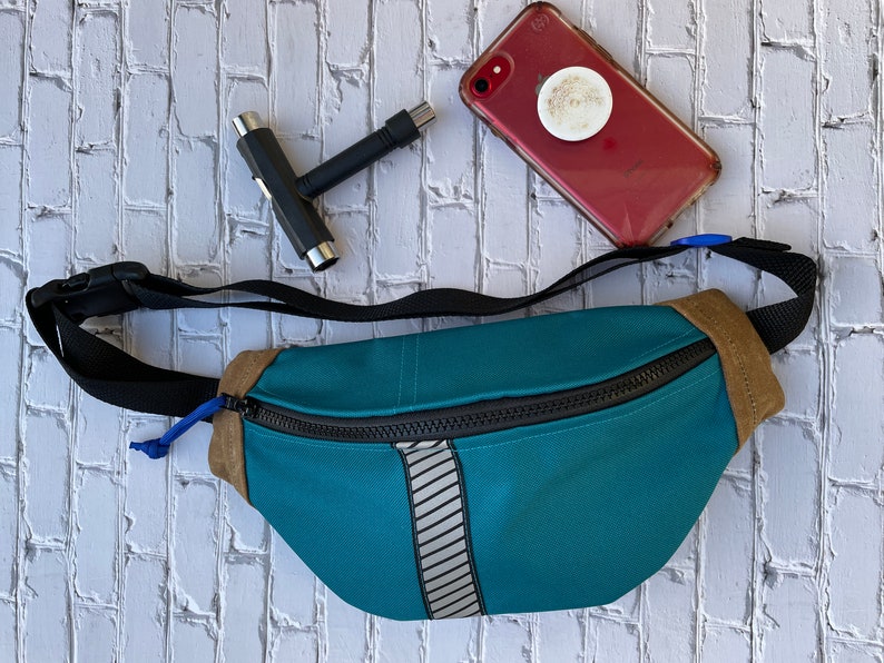 Plus Size Waist Bag 2x 3x 4x 5x 6x Fanny Pack Aqua Water Proof Sport bag Reflective Safety Stripe Cute Retro Hip Bag Unisex Sling image 2