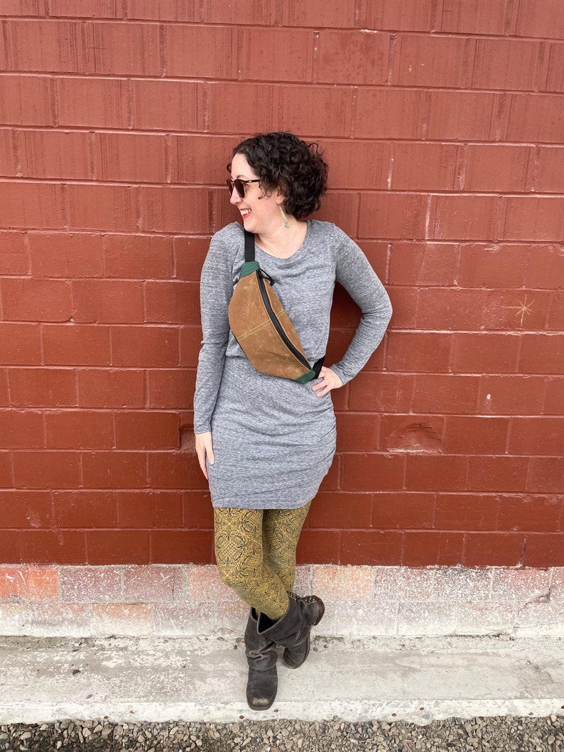 Waxed Canvas Sling Bag Unisex Roller Skate Bum Bag Brown Etsy