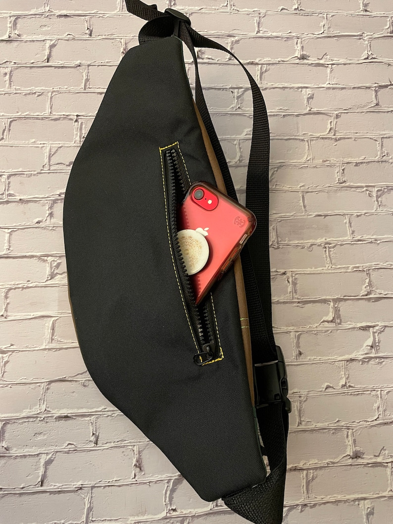 Waxed Canvas Sling Bag Roller Skate Bum Bag Brown Orange Etsy