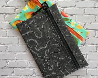Canvas Travel Pouch: Zippered Accessory Bag with Unique Prints