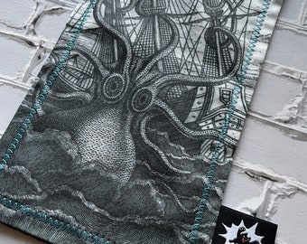 EDC Hank Limited Edition | EDC Gear Hankerchief | Hank for Bag, Pouch, Or Tray | Kraken Nautical Ship |  Everyday Carry Handkerchief