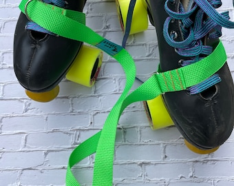 Lime Green Skate Leash | Neon Green Roller Skate Strap | Hot Green Skate Bag | Skate Accessories