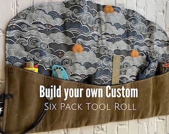 EDC Tool Roll | Waxed Canvas Pouch | Every Day Carry Gear Bag | Edc Pocket Organizer | Knife Roll | Pocket Dump Display Hank | Custom Sixer
