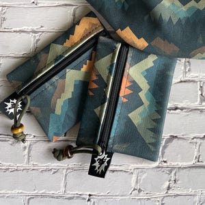 Bolsa EDC de lona encerada / Minibolsa / Monedero pequeño con cremallera / Bolso de uso diario / Bolsa con cierre de velcro / Equipo EDC / Tonos tierra
