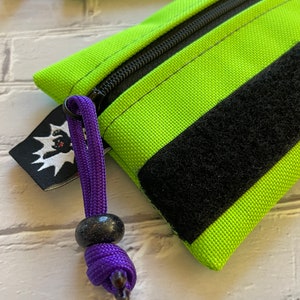 Bolsa EDC / Mini bolsa / Cartera pequeña con cremallera / Bolsa de transporte diaria / Bolsa de gancho y bucle / Equipo EDC / Kit táctico Lima Verde Púrpura