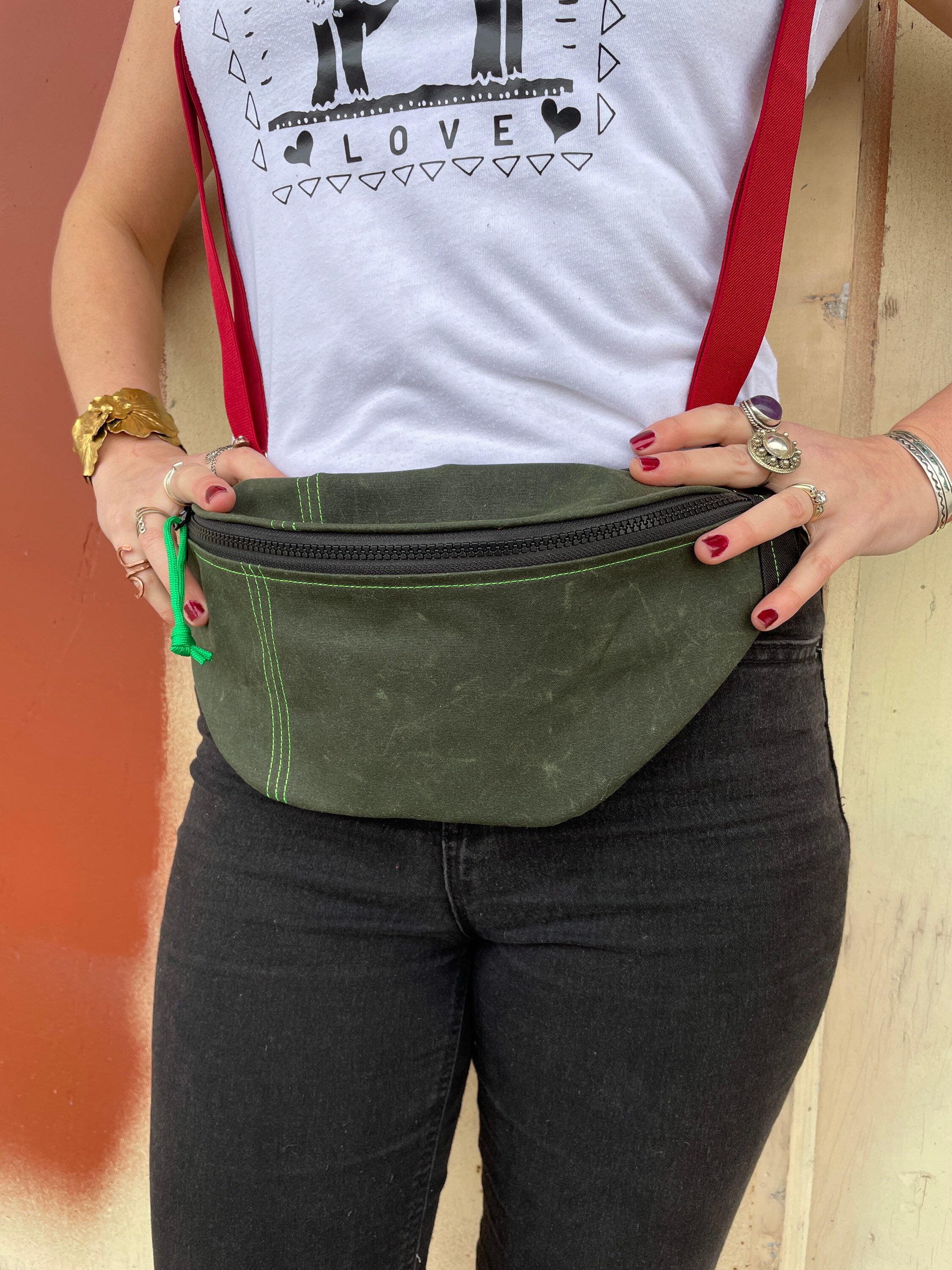 Waxed Canvas Sling Bag for Women or Men Skate Bum Bag Etsy