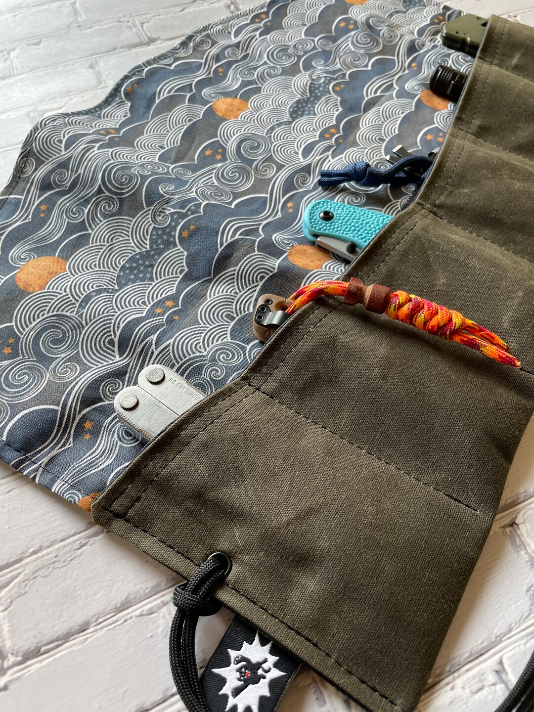 EDC Tool Roll Waxed Canvas Pouch every Day Carry Gear Bag pocket