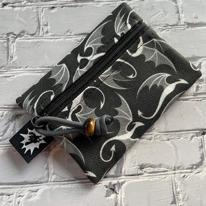 Bolsa EDC de lona encerada / Minibolsa / Billetera pequeña con cremallera / Bolso de transporte diario / Bolsa con velcro / Equipo EDC / Silver Dragon