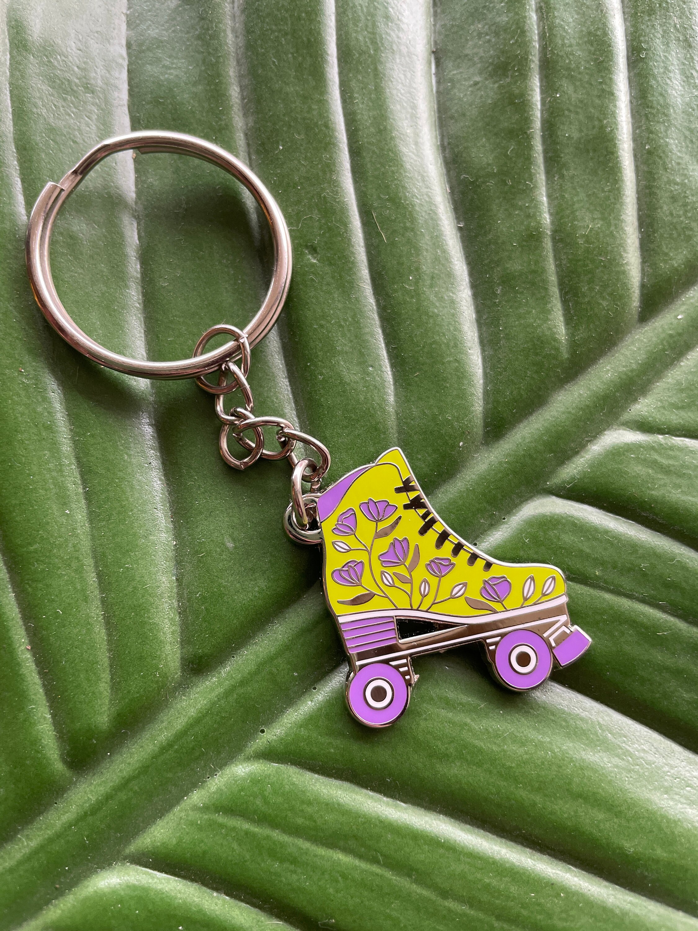 Roller Skate Key Chain Colors Black Witch Teal Pink Lime Etsy