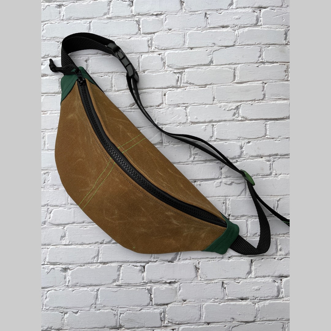 Waxed Canvas Sling Bag Unisex Roller Skate Bum Bag Brown Etsy