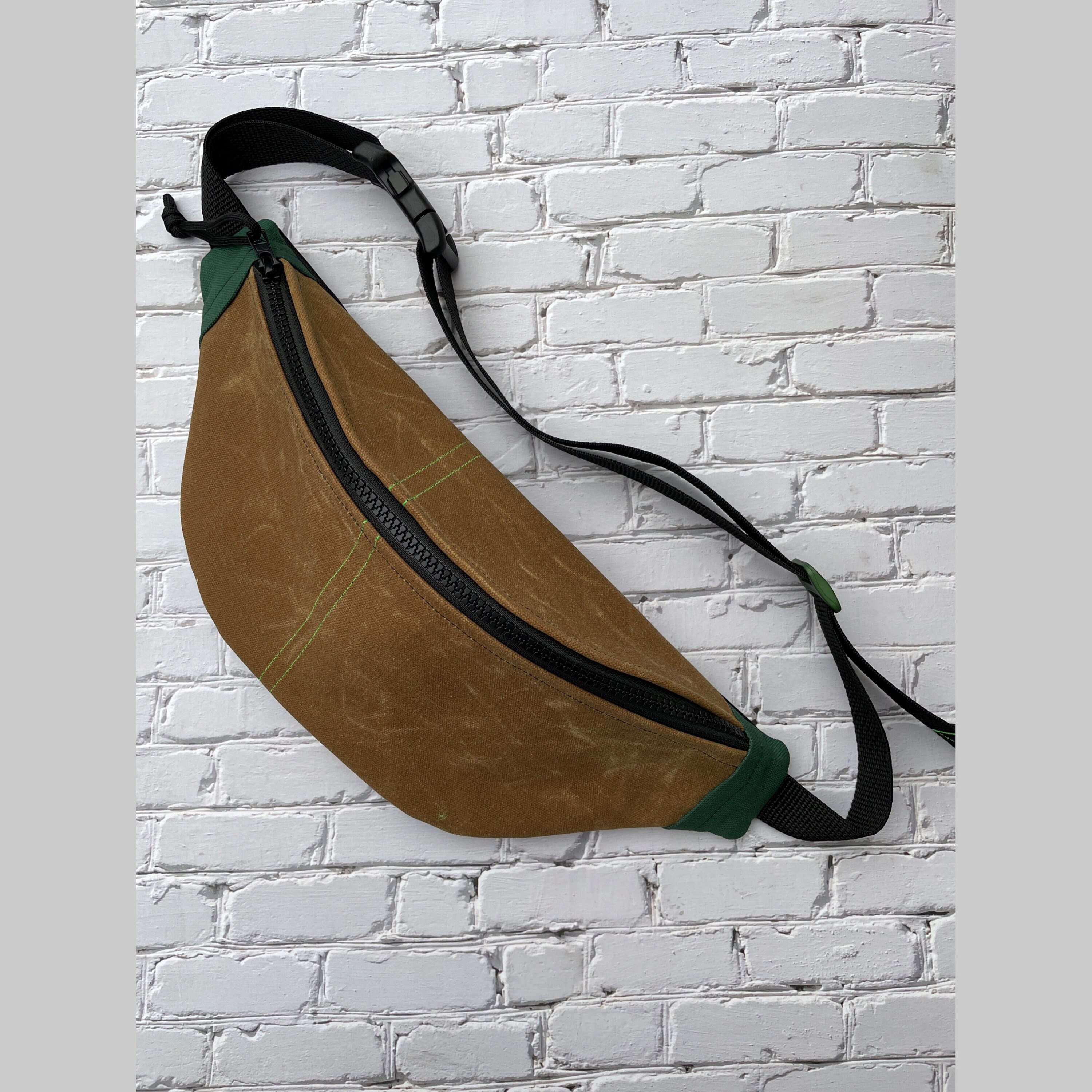 Waxed Canvas Sling Bag Unisex Roller Skate Bum Bag Brown Etsy