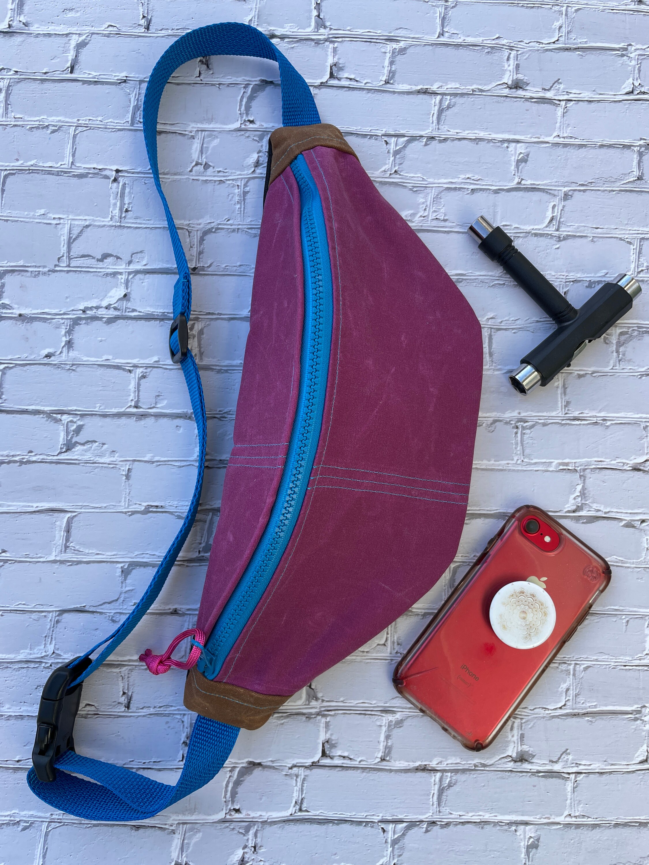 Waxed Canvas Sling Bag for Women Roller Skate Bum Bag Pink Etsy