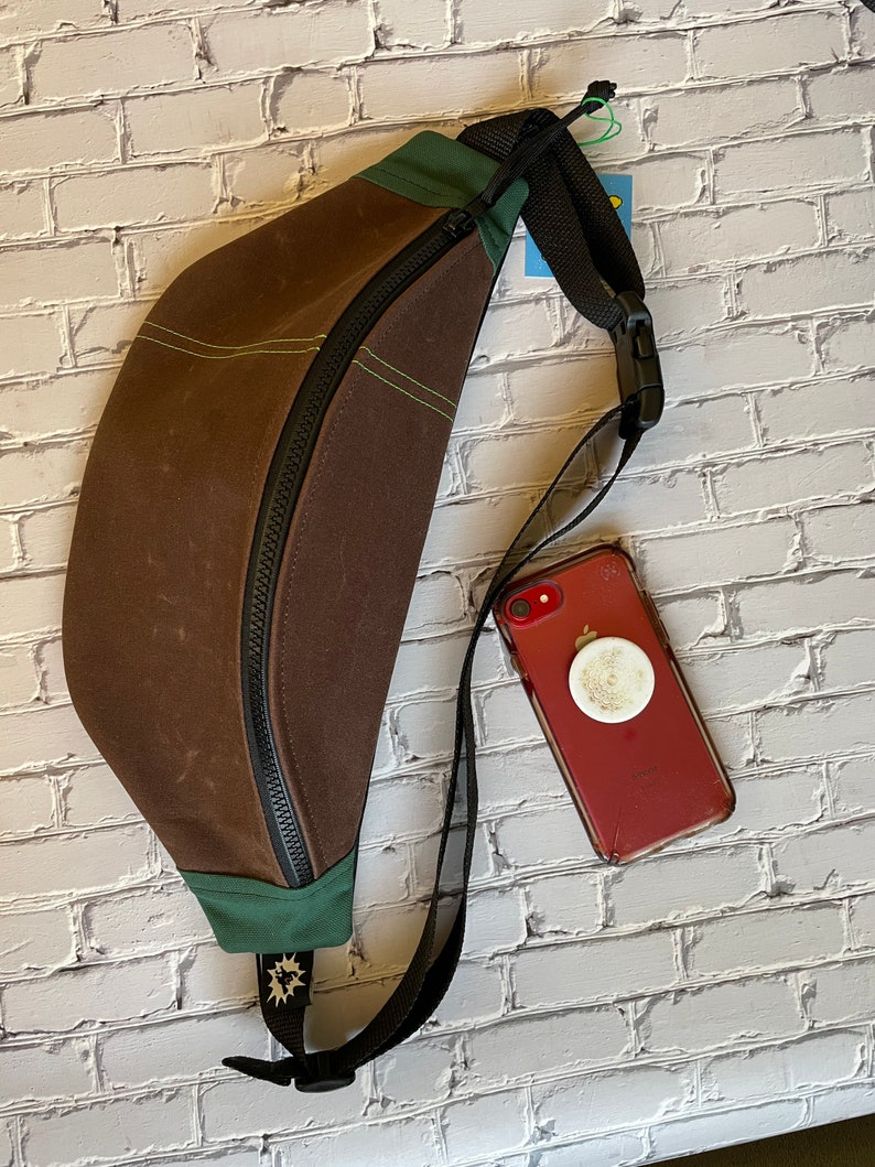 Waxed Canvas Sling Bag Unisex Roller Skate Bum Bag Brown Etsy