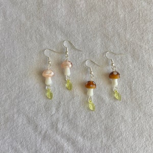 lush earrings | mushroom leaf garden earrings
