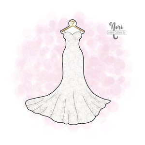 Wedding Dress on Hanger Cookie Cutter - Cookie Cutters By Nori - CN0061