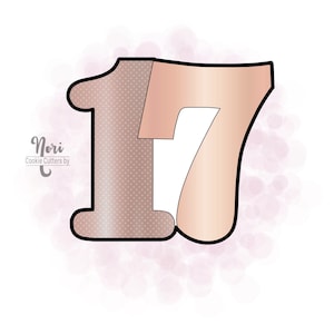 Number 17 Cookie Cutter - Cookie Cutters By Nori - CN1124