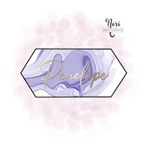 Penelope Elongated Long Hexagon Plaque Cookie Cutter - Cookie Cutters By Nori - CN0026